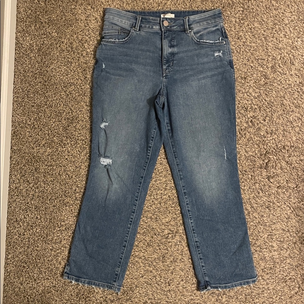 M jeans by Maurice’s EVERflex curvy high rise slim straight ankle jeans -size 12